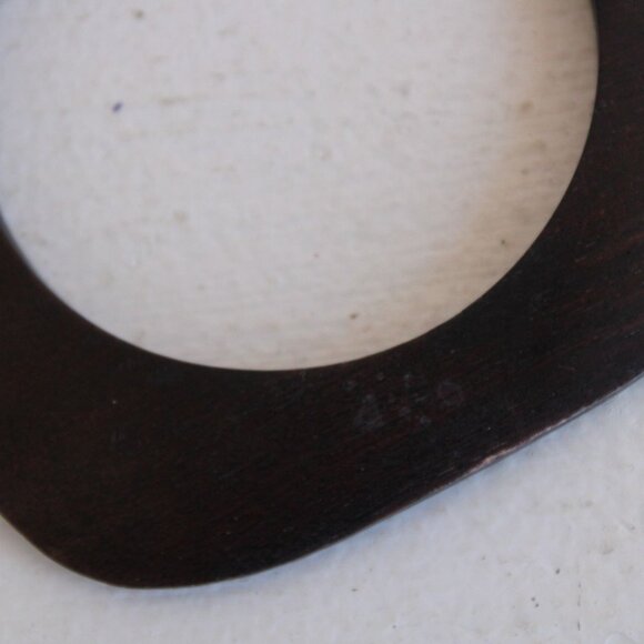 Vintage Bangle Bracelet, Brown Wood Carved Stacking Bracelet Boho Tribal Jewelry - Picture 7 of 10